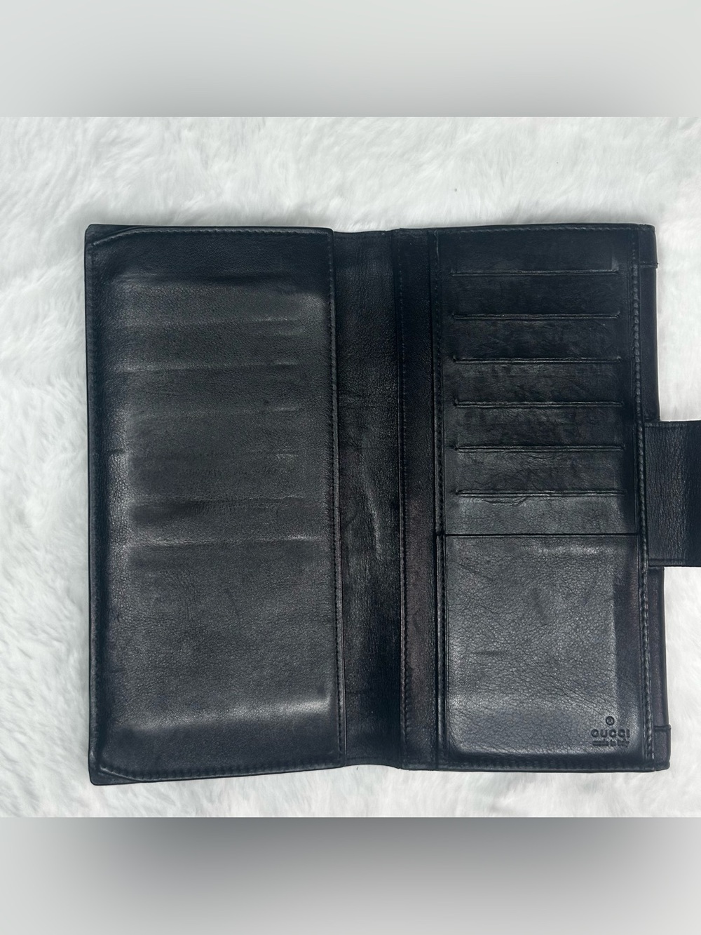 *GUCCI* VTG Cherry Line Black Leather Long Wallet COA - Picture 6 of 14